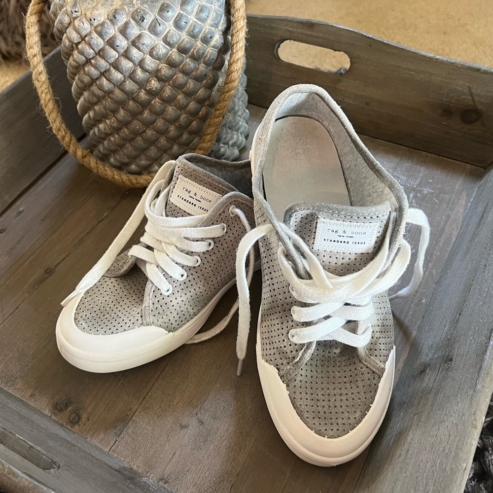 rag & bone Gray Perforated Sneakers